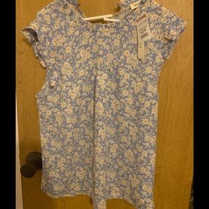 Light blue floral blouse